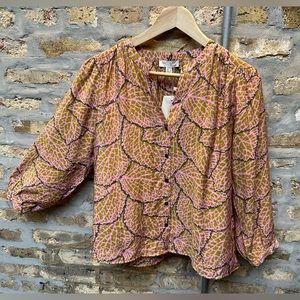 See You Soon Anthropology Blouse Size XS